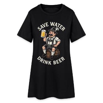 Économiser l’eau boire de la bière - Biertrinker - Spruch - Robe T-shirt Femme - noir - Devant