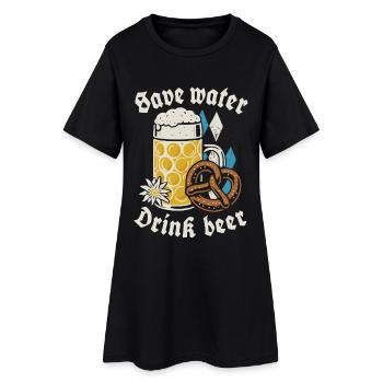Économiser l’eau boire de la bière - Biertrinker - Spruch - Robe T-shirt Femme - noir - Devant