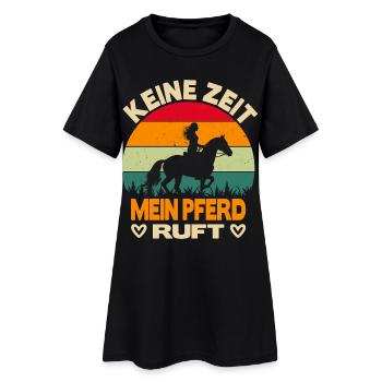 Pferde Geschenk Reiterin Mädchen Frauen - Frauen T-Shirt-Kleid - Schwarz - Vorne
