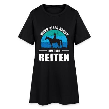 Pferde Geschenk Reiterin Mädchen Frauen - Frauen T-Shirt-Kleid - Schwarz - Vorne