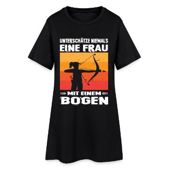 Bogenschießen Geschenk Bogenschützin Frauen - Frauen T-Shirt-Kleid - Schwarz - Vorne