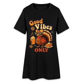 Boire du café Bow Thanksgiving Womens Turquie - Robe T-shirt Femme - noir - Devant
