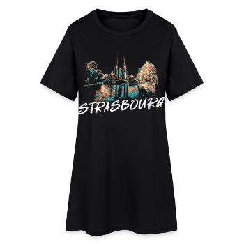 Cathédrale de Strasbourg – Illustration - Robe T-shirt Femme - noir - Devant