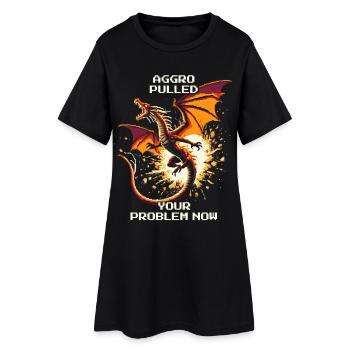 Aggro pulled – votre problème | Dragon Pixel Art - Robe T-shirt Femme - noir - Devant