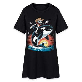 Cow-boy squelette sur la scène des vagues d’orque - Robe T-shirt Femme - noir - Devant