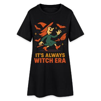 Hexenzeit Halloween Party Spaß - Frauen T-Shirt-Kleid - Schwarz - Vorne