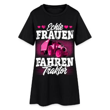 Traktor Landwirtin Frauen - Frauen T-Shirt-Kleid - Schwarz - Vorne