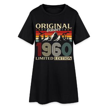 65ème Anniversaire Original Octobre Millésime 1960 - Robe T-shirt Femme - noir - Devant