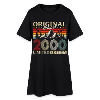 25e anniversaire Original Octobre Année 2000 - Robe T-shirt Femme - noir - Devant