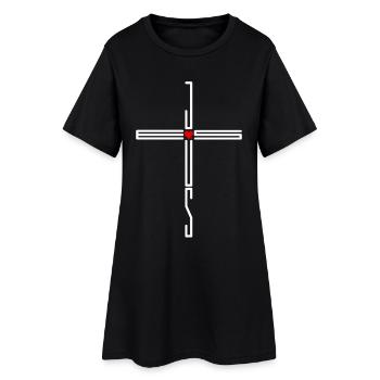Jésus Croix Cœur Amour Croyants Cadeau - Robe T-shirt Femme - noir - Devant