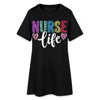 Infirmière, Vie d’infirmière - Robe T-shirt Femme - noir - Devant