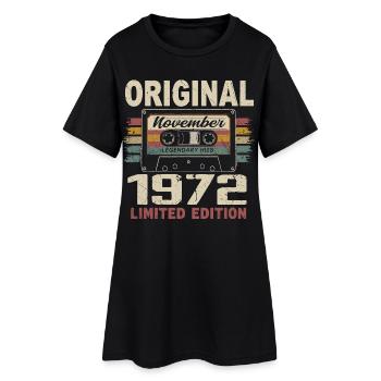 Novembre 1972 Cadeau Novembre 1972 - Robe T-shirt Femme - noir - Devant