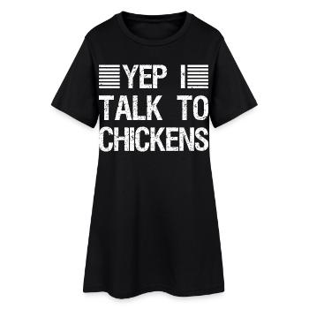 Yep I Talk To Chickens Shirt | Cute Chicken Buffs  - Robe T-shirt Femme - noir - Devant