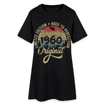 Novembre 1960 Cadeau d’anniversaire Novembre 1960 - Robe T-shirt Femme - noir - Devant