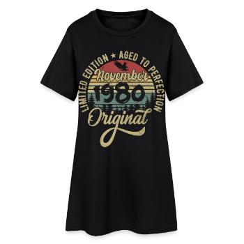 Novembre 1980 Cadeau d’anniversaire Novembre 1980 - Robe T-shirt Femme - noir - Devant