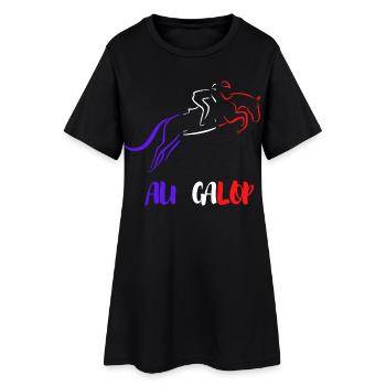 Au GALOP Bleu Blanc Rouge - Robe T-shirt Femme - noir - Devant