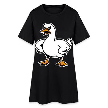 Lustige wütende Gans - Frauen T-Shirt-Kleid - Schwarz - Vorne
