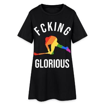 Joueurs de hockey sur gazon arc-en-ciel - Robe T-shirt Femme - noir - Devant
