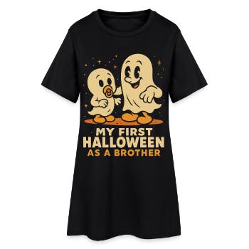 Mon premier Halloween en tant que frère fantôme mignon - Robe T-shirt Femme - noir - Devant