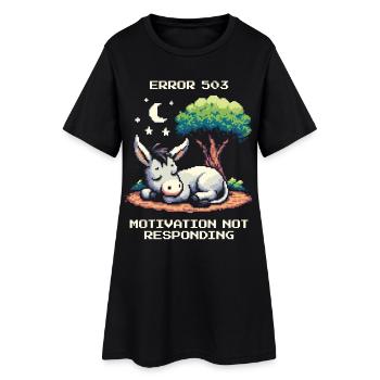 Fehler 503: Keine Motivation | Esel - Frauen T-Shirt-Kleid - Schwarz - Vorne