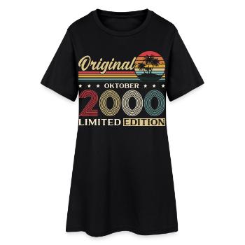 25e anniversaire Original Octobre Année 2000 - Robe T-shirt Femme - noir - Devant