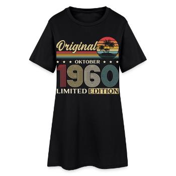 65ème Anniversaire Original Octobre Millésime 1960 - Robe T-shirt Femme - noir - Devant