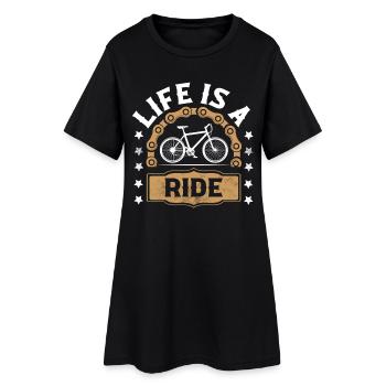 Vélo de montagne cycliste - Robe T-shirt Femme - noir - Devant