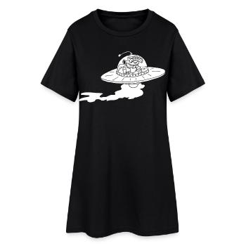 Vaisseau spatial extraterrestre (blanc) - Robe T-shirt Femme - noir - Devant