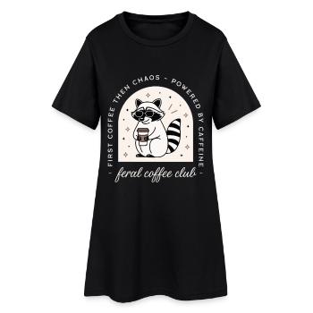 Café club drôle sauvage chaotique raton laveur amateurs - Robe T-shirt Femme - noir - Devant