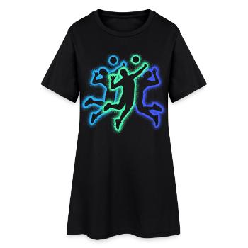 Joueurs de volley-ball Silhouettes Joueurs de volley-ball Garçons - Robe T-shirt Femme - noir - Devant