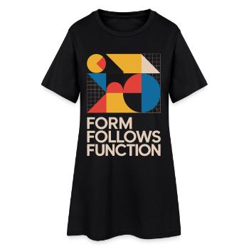Bauhaus Form Follows Function Geometric Art - Women’s T-Shirt Dress - black - Front