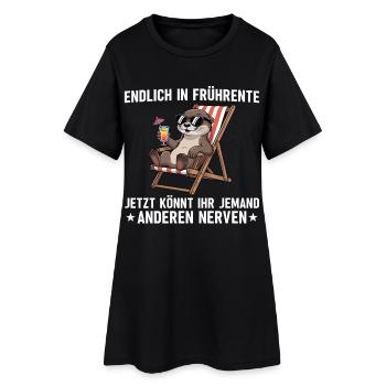 Collègue en préretraite - Loutre dans une chaise longue - Robe T-shirt Femme - noir - Devant