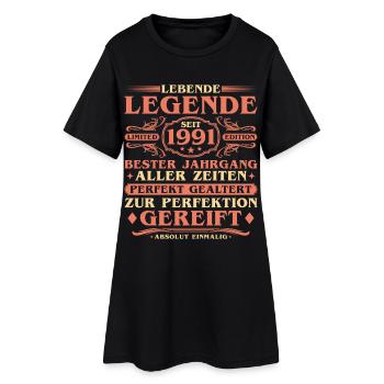 1991 Jahrgang geboren Vintage 35. Geburtstag - Frauen T-Shirt-Kleid - Schwarz - Vorne