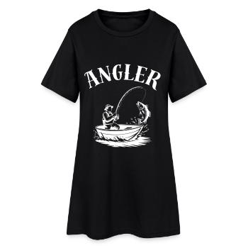 Angler Shirt zum Geburtstag  - Frauen T-Shirt-Kleid - Schwarz - Vorne