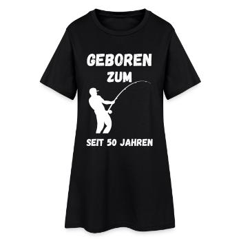 Né pour pêcher depuis 50 ans – T-shirt Pêcheur - Robe T-shirt Femme - noir - Devant