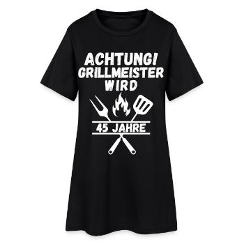 Attention Grill Master Turns 45 – Funny BBQ T-Shir - Women’s T-Shirt Dress - black - Front