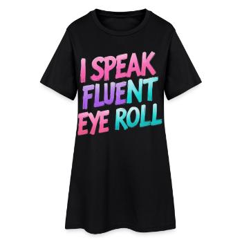 Roulement des yeux avec jeux de mots - Robe T-shirt Femme - noir - Devant