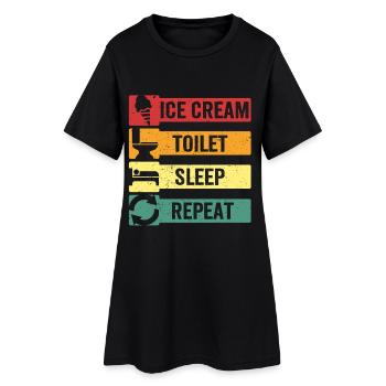 Intolérance au lactose Sommeil aux toilettes - Robe T-shirt Femme - noir - Devant