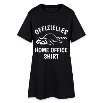 Raton laveur - Chemise de bureau à domicile - Cadeau - Robe T-shirt Femme - noir - Devant