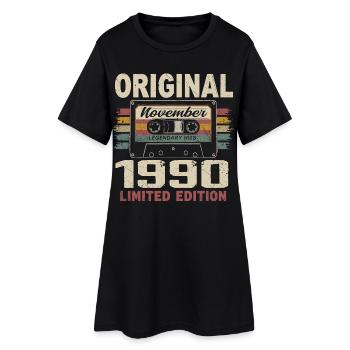 Novembre 1990 Cadeau Novembre 1990 - Robe T-shirt Femme - noir - Devant