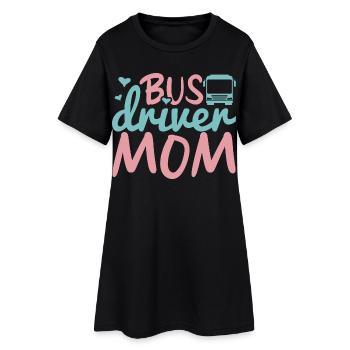 Busfahrer Mama - Frauen T-Shirt-Kleid - Schwarz - Vorne