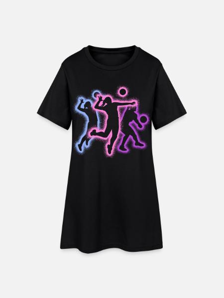 Silhouettes de joueur de volley-ball Volleyballeriin - Robe T-shirt Femme - noir