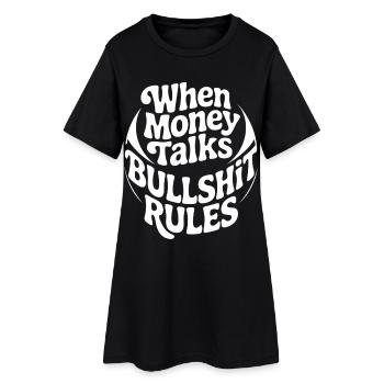 Money speaks – clear rules - Women’s T-Shirt Dress - black - Front