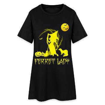 Ferret Lady Sorcière Halloween T-shirt drôle - Robe T-shirt Femme - noir - Devant
