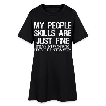 Mes compétences relationnelles sont très drôles. - Robe T-shirt Femme - noir - Devant