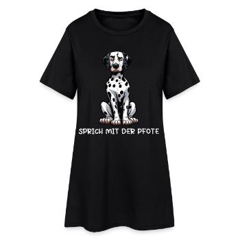 Parler à la patte Dalmatien Gardien dalmatien - Robe T-shirt Femme - noir - Devant