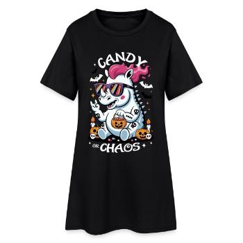 Rhinocéros Halloween Chaos - Robe T-shirt Femme - noir - Devant