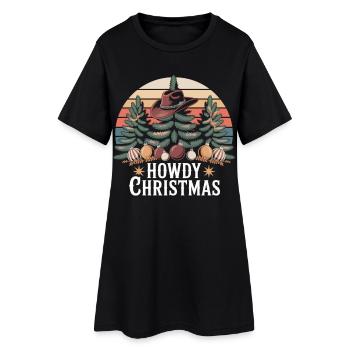 Salut Noël – Cowboy Weihnachten - Robe T-shirt Femme - noir - Devant