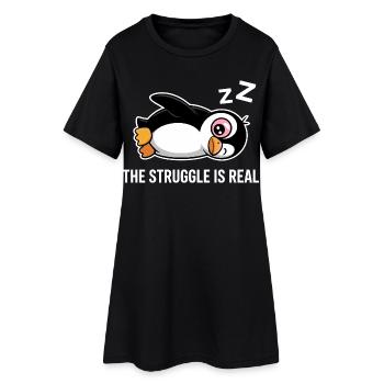 Pingouin Drôle de dicton - Robe T-shirt Femme - noir - Devant