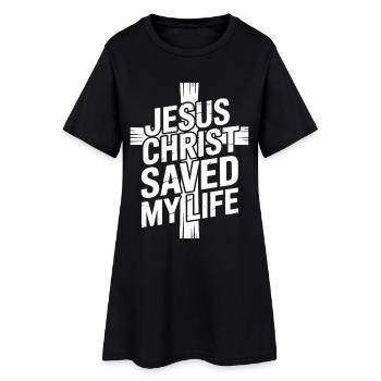 Jésus-Christ m’a sauvé la vie - Robe T-shirt Femme - noir - Devant